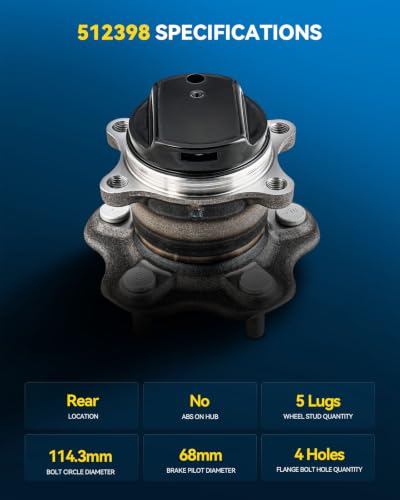 Image of PHILTOP 512398 x2 FWD Rear Wheel Bearing Hub Assembly for Nissan Rogue