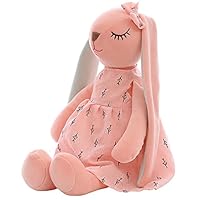 LIAOLI Kawaii Plush Bunny Stuffed Animal Cute Long Ears Rabbit Plush Toys Gift (Pink-13.7\")