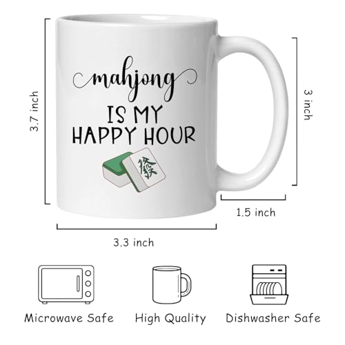 Taza de cerámica Mahjong para café 11 oz miniatura 6
