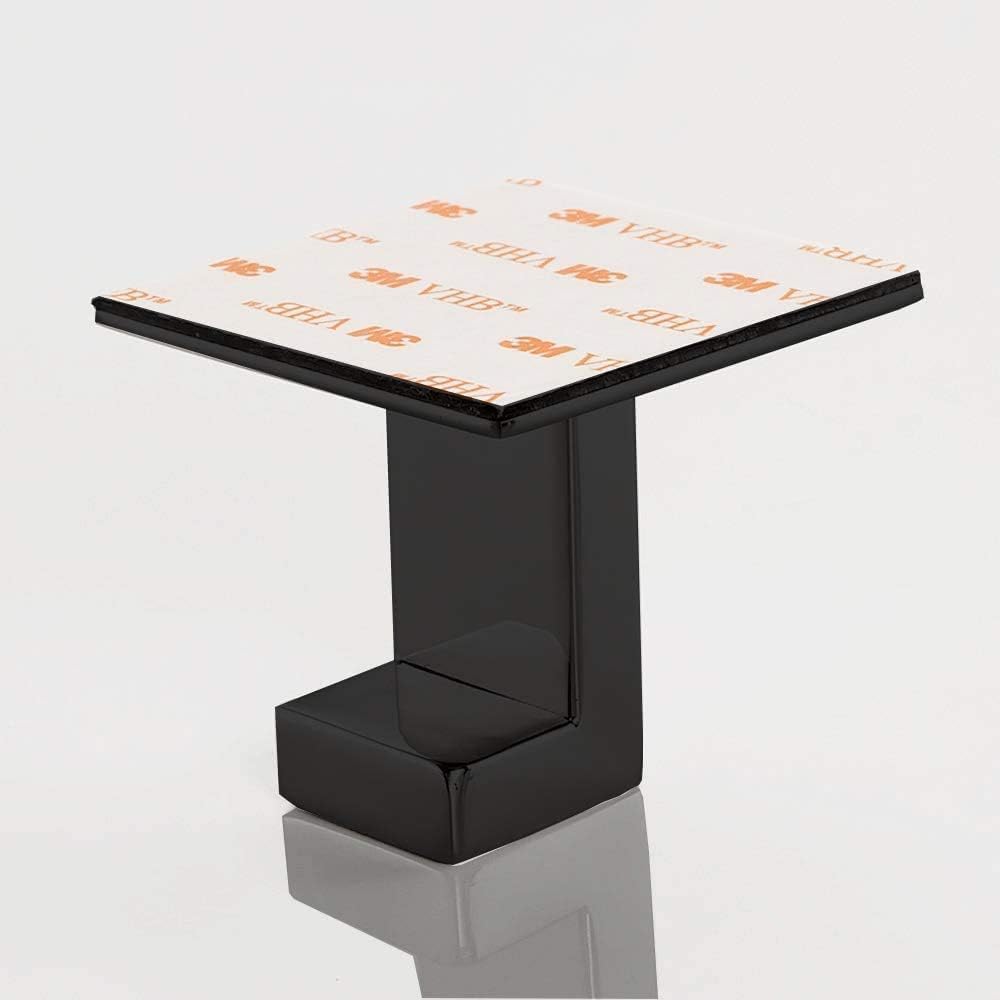 Gancho Cuadrado para Toallas Resistente y Estable Gancho de Puerta Autoadhesivo de Acero inoxidable 304 Ganchos de Pared Impermeables para Accesorios de Cocina y Baño (Negro, 4 unit)