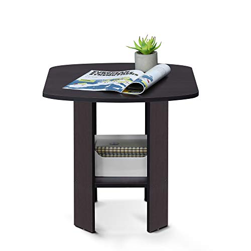 Image of FURINNO Simple Design End /SideTable, 1-Pack, Dark Walnut