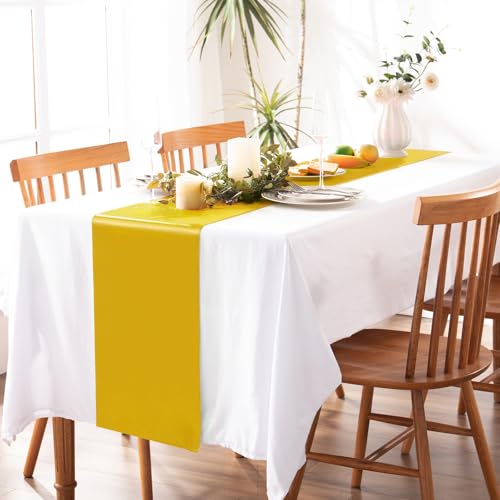Chemin de table en satin lot de 5 pour masquer les nappes simples