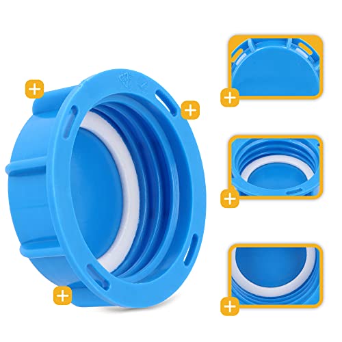 IBC Tote Kunststoff Auslass mit Gewinde Adapter Tankabdeckung Endkappe Verschlusskappe Mütze IBC-Container Zubehör Wassertank Armaturen (Schraubkappe Deckel S60x6)