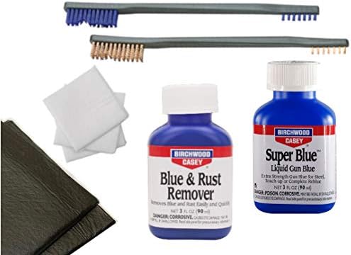 Westlake Market, Birchwood Casey Blue and Rust Remover, Super Blue, Two Brushes, 3" Patches, Plus 2 Disposable Absobent Pads for Gun Restoration/Cleaning