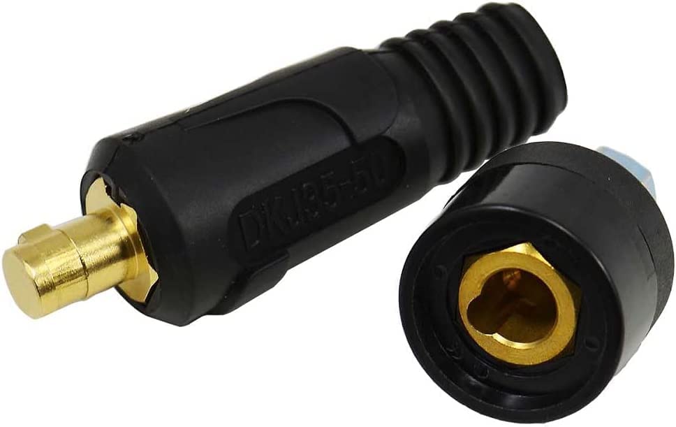 RIVERWELD TIG Cable de soldadura Panel Conector Enchufe y enchufe NEGRO DKJ35-50 y DKZ35-50 Dinse Dinze Ajuste rápido 315Amp 4 Uds