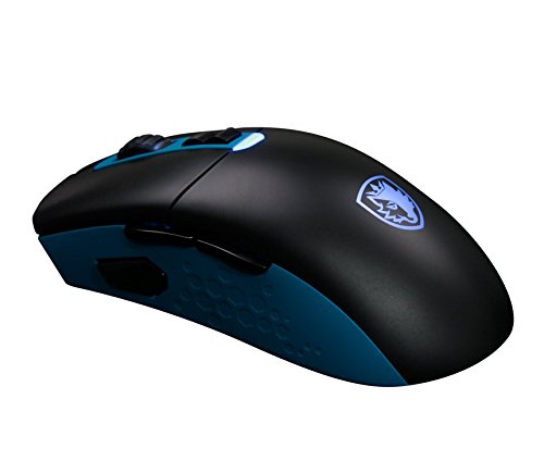Збоку view of Sades S-16 Gunblade Gaming Mouse showing thumb buttons.
