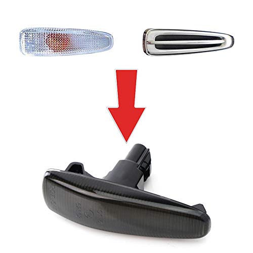 Ijdmtoy Smoked Lens Amber Full Led Front Side Marker Lights Compatible With Mitsubishi Lancer Evo X Mirage Outlander Sport, Powered By 36-Smd Led, Replace Oem Sidemarker Lamps #TOP3