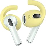 Gcioii 3 Pairs AirPods 3 Ear Hooks Covers [Added Storage Pouch] Anti Slip Wings Ear Covers, Grip Tips Accessories Compatible with Apple AirPods 3rd Generation (Neon Yellow, Medium)