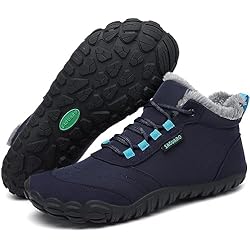 Calzado Para Pescar SAGUARO Barefoot Botas Hombre Invierno Botines Invierno Mujer Cálido Zapatos de Trail Running Resistente al Agua Botas Nieve Outdoor Zapatos Montaña Azul Oscuro, Gr.41 EU