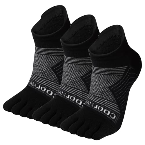 TRIWONDER Outdoor Toe Socks 3 Pairs, Low Cut Five Finger Socks No-Shows Comfy Soft for Running Sport Workout