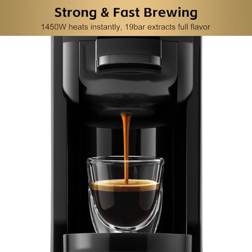 Image of CUSIMAX Espresso Machine Single Serve Coffee Machine Compatible with Nespresso Pods, Adjustable Brewing Size, 19Bar Coffee Maker, Stainless Steel Espresso Maker with 20oz Remevable Water Tank