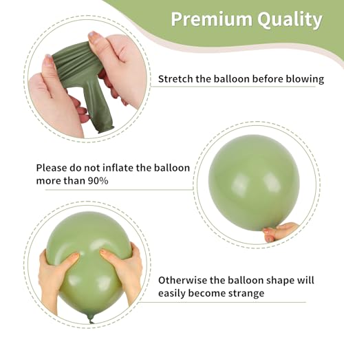 Image of RUBFAC Pink and Sage Green Balloons, Party Easter Balloons Metallic Gold Confetti Balloon for Fairy First Birthday Tea Party Decorations