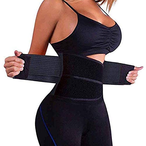 JRing Taillen-Trainingsgürtel Rückenbandage Cincher Trimmer Sport Abnehmen Body Shaper Band mit doppelt verstellbarem Bauch für Fitness Workout, Unisex schwarz