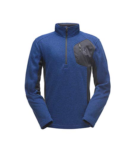 Spyder Men's Bandit Half Zip Stryke Jacket, Frontier/Black/Black, Small