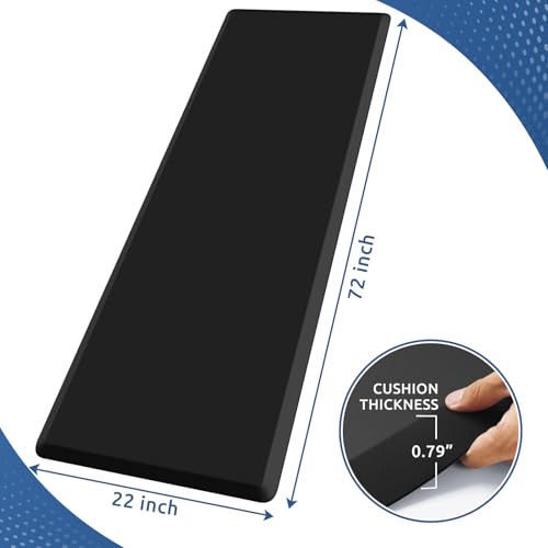 Image of 0.8 inch Thick Kitchen Mat Cushioned Anti Fatigue Rug Comfort Floor Mats | Water-Resistant, Non-Slip, Easy to Clean Comfort Floor Mat for Kitchen, Sink & Office, Multiple Colors & Sizes, 72 inch x 22 inch