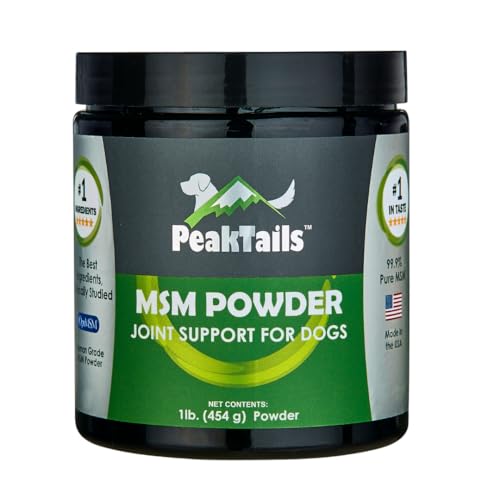 KALA HEALTH PeakTails MSM Powder for Dogs – 1 lb, Pure Organic Sulfur, Supports Joint Health, Mobility & Comfort – US-Sourced MSM, Flavorless Powder