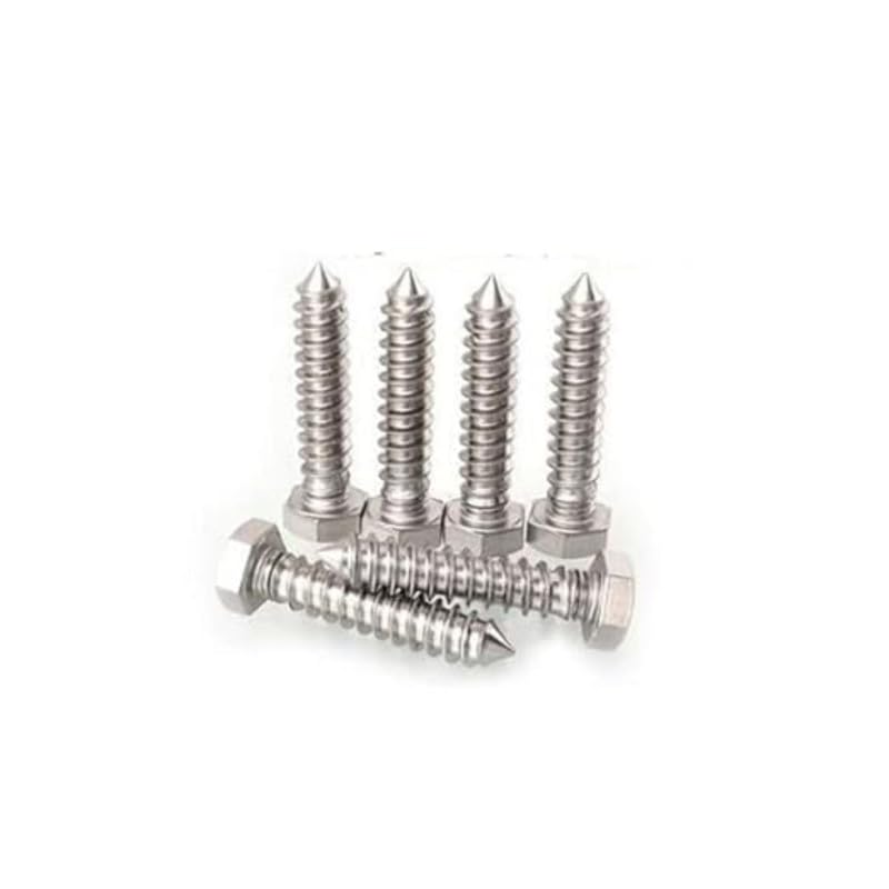 Image of Rely⇒VP INDUSTRIES (Pcs-15) M6.3x19 mm Hex Head Coach Lag Screws - Stainless Steel Self-Tapping Wood Furniture Bolts for Beds, Cribs & Bunk Beds