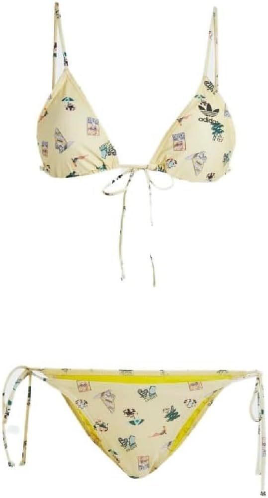 adidas CIC Cool Bikini Swimsuit, Almost Yellow/Black, Extra-Large Women's