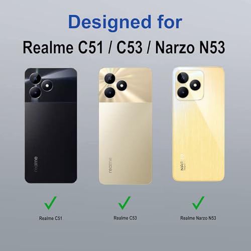 Image of Zapcase Back Case Cover for Realme C51 | Compatible for Realme C51 Back Cover | Case Cover with Camera Protection | (TPU + PC | Translucent Black)