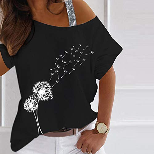Women Off Shoulder Top Just Breathe Dandelion Sweatshirt One Shoulder Long Sleeve Tunic Top Strapless Dress for Women Summer red Dress Bunny Dress for Girls Belt for Dresses