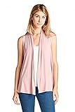 Women's Sleeveless Extra Soft Viscose Made from Bamboo Layering Casual Cardigan Vest