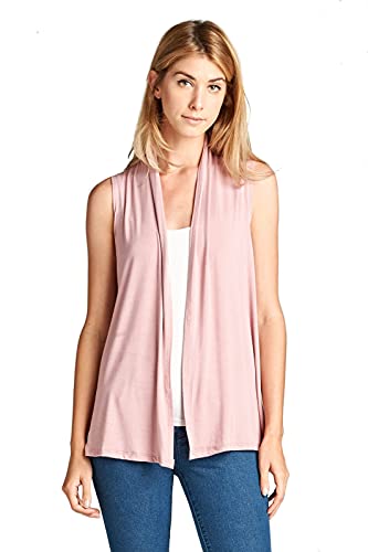 Women's Sleeveless Extra Soft Viscose Made from Bamboo Layering Casual Cardigan Vest