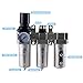 GCESSOIRY 3/4 Inch NPT Industrial Grade Three Stage Air Drying System, Particulate Filter, Coalescing Filter, Desiccant Dryer and Air Regulator, 0-240 PSI, Semi-Auto Drain