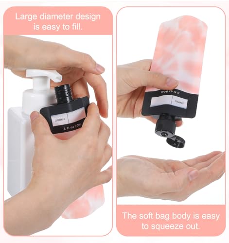 12Pcs Reusable Travel Pouches for Toiletries, 3oz Travel Liquid Pouch, Liquid Bags for Travel for Shampoo & Lotion Organization for Business Trips & Vacation Packing4