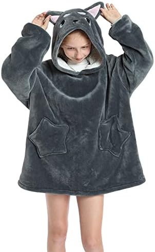 Miniatura 1 de N&B collection Cómoda manta de gran tamaño con estampado de dibujos animados vista en Shark Tank, talla única (rubor) (conejo gris, talla única)