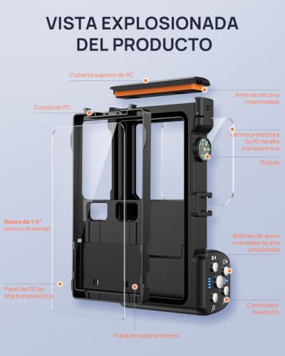 Funda impermeable 15m universal carcasa buceo Xiaomi Google iPhone Samsung móvil negro 6