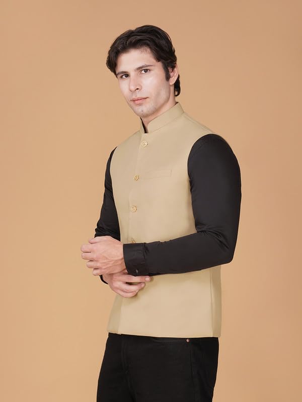 Image of DEIFIC Bandi Modi Koti, Nehru Jacket for Men, Cotton Waistcoat for All Occasion: Diwali, Wedding, Ethnic, Office Party, Formal & casual Look