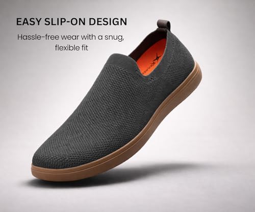 Image of Kraasa Men's Casual Slip-On Loafers | Soft Knitted Upper Breathable Flex Upper | Lightweight Comfort Shoes | TPR Sole