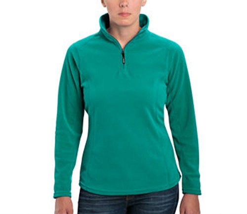 Kirkland Signature Ladies’ Polartec ¼ Zip Fleece Pullover (Medium, Teal)