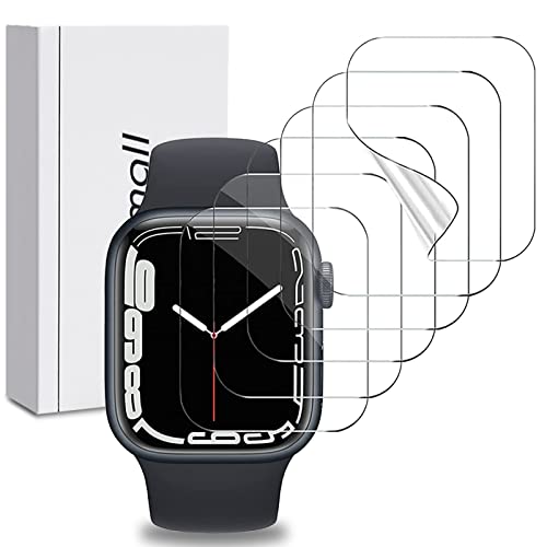 (6 Packs) Miimall Compatible Apple Watch 7 45mm Screen Protector Soft TPU Anti-Scratch Self-Healing Bubble Free HD Clear Films Soft Flexible Screen Protector Film for Apple Watch Series 7 45mm 2021