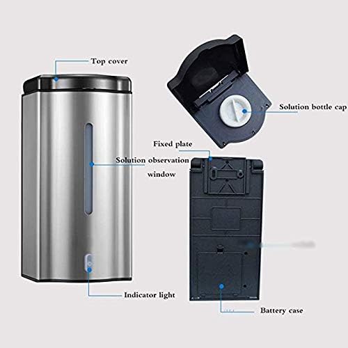 Miniatura 7 de Dispensador de jabón eléctrico, dispensador automático de jabón de manos sin contacto de acero inoxidable montado en la pared para baño, cocina,