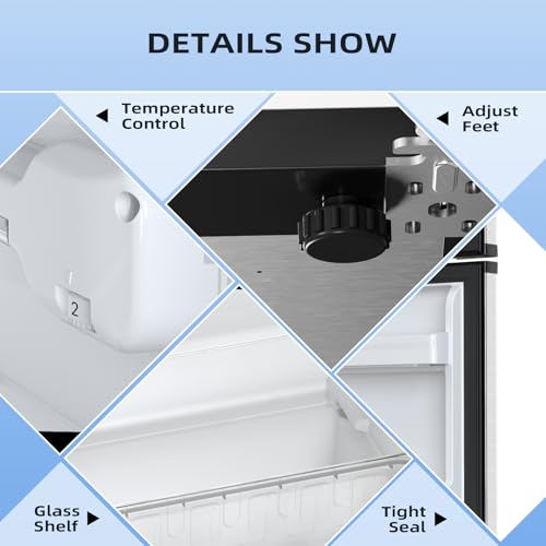 Antarctic Star 3.2 Cu.Ft,Mini Refrigerator with Freezer,Double Door Mini Fridge,Compact Refrigerator,Adjustable Thermostat,Mini Refrigerator for Bedroom/Office/Dorm/Kitchen(Silver)