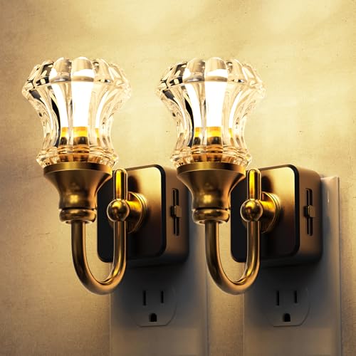 Image of L LOHAS LED Night Lights Plug into Wall, 3000K Soft White LED, Floral Night Lights with Dusk to Dawn Sensor, 0-100lm Adjustable Brightness, for Hallway Bedroom Stairway