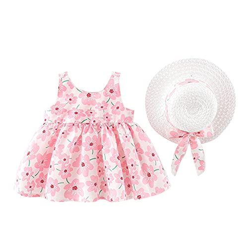 Colete infantil feminino vestido floral chapéu 2 peças suspensórios para bebês meninas estampa flora