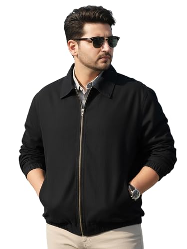 Image of Urbano Plus Men's Relaxed Fit Full Sleeve Harrington Denim Jacket