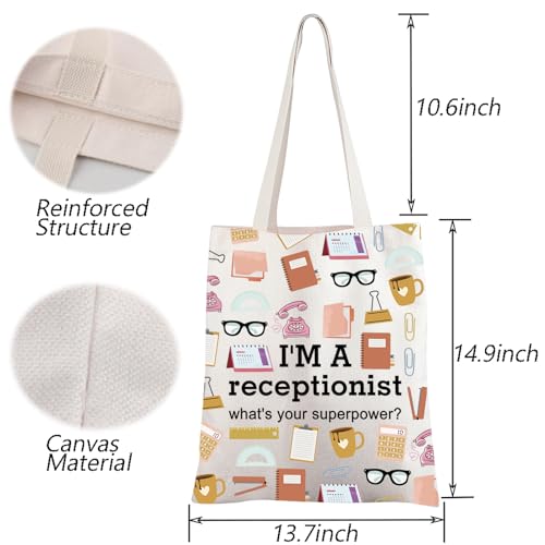 Bolso Tote para recepcionista con mensaje divertido miniatura 4