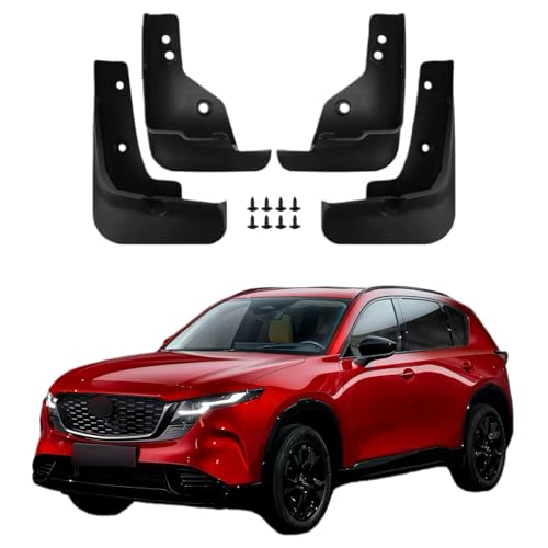 Image of No Drill Mud Flaps Compatible with 2022-2025 Mazda CX-5 CX5 (Gas Only, NOT for Hybrid /PHEV) - Front & Rear Splash Guards, PP All Weather Mudflaps, Custom Fit Exterior Accessories