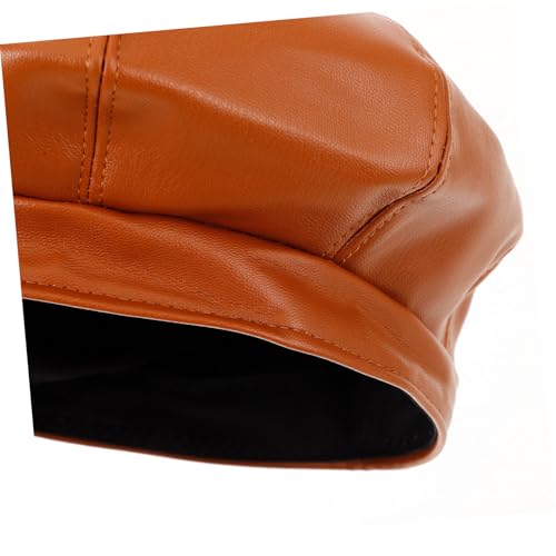 Adorable Beret Hat Fashionable PU Leather Design for Parties Daily Wear Cosplay Comfortable and Durable Beret Unique Outdoor Decorative Cap for Boys3