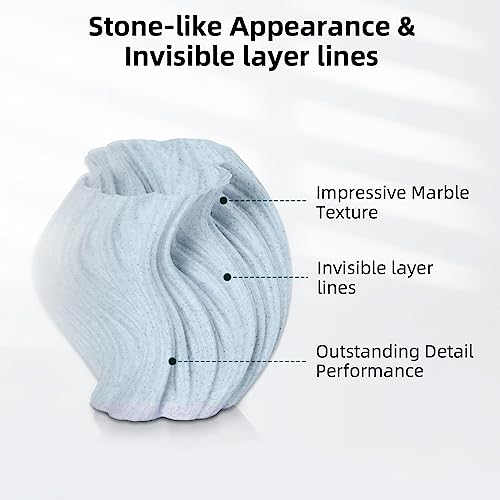 Image of PLA Filament 1.75mm Marble Blue 1KG, Stone-Like Texture, Consistent Diameter + /- 0.03mm, Vacuum Packaging 3D Printer Filament