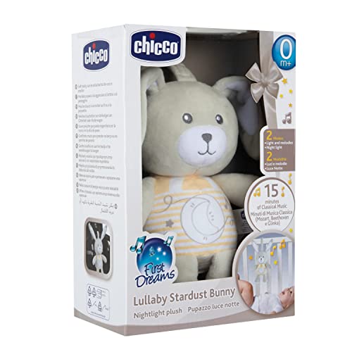 Chicco Veilleuse Lapin First Dreams marionnette lumineuse douce avec sangles avec lumières et sons doux mélodies de 15 minutes lavable en machine +. - vue 6