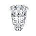 925 Sterling Silver Charm Skeleton Charm Skull Charm Halloween Charm fit for Pandora Bracelet (B)