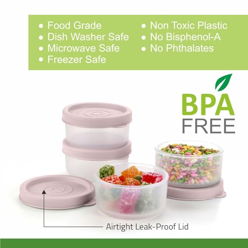 Image of Signoraware Nano BPA Free Plastic Containers Set (40mlx4 | Set of 4 | Pink)