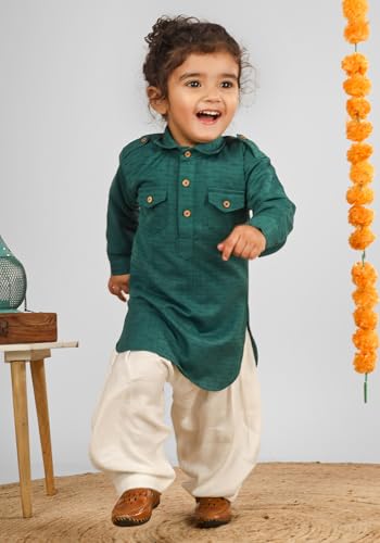 Image of POLKA TOTS Boys Cotton Pathani Set | Premium Pathani Kurta & Pyjama Set for Boys | Kurta Pajama for Kids Boy | Pathani Suit for Kids, Baby Boys & Toddlers | Ethnic Wear for Boy