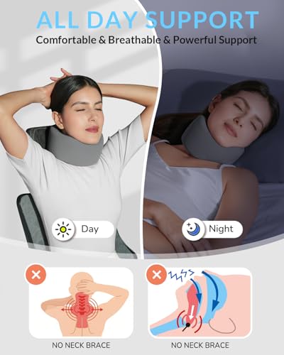 Artelse Neck Brace for Neck Pain & Support - Cervical Collar with Soft Nylon-Spandex for Keep Vertebrae Stable & Aligned for Women & Men - Ideal for Sleeping, Working, Neck Injury Recovery