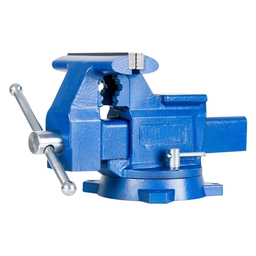 RFRYZE - Prensador de banco de 6 pulgadas, resistente y dúctil, base giratoria de 360 °, con yunque para soldadura electrónica, carpintería y equipo de...