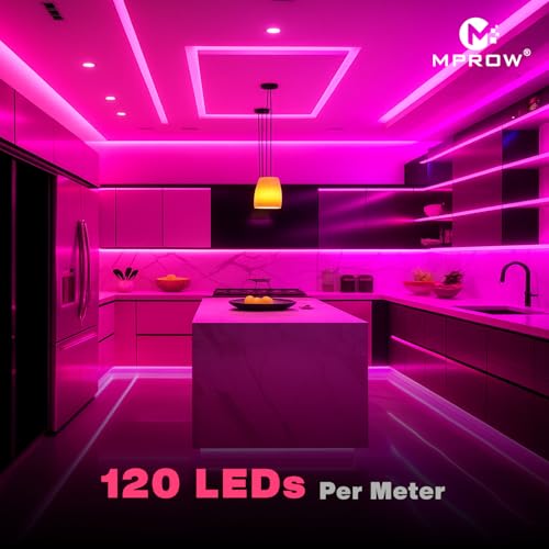 Image of MPROW 5 Meter LED Rope Light | 120 LEDs /Meter Waterproof Strip Light | Cove Light for False Ceiling, Diwali, Balcony & Indoor Decoration (Pink)